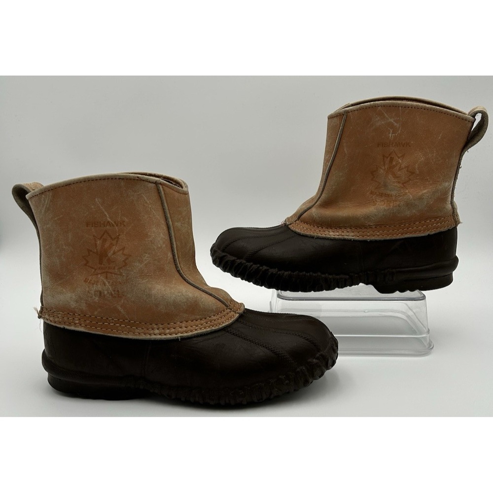 Sorel FishHawk Vintage Made‎ In Canada Duck Boots Womens Size 7 Pull On